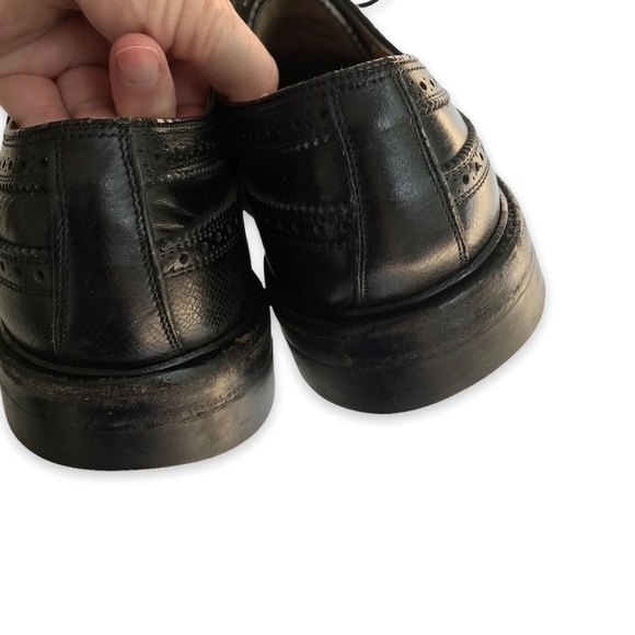 Vintage Florsheim Imperial Longwing Leather Wing Tip Black Mens Size 9D Shoes - Picture 10 of 15